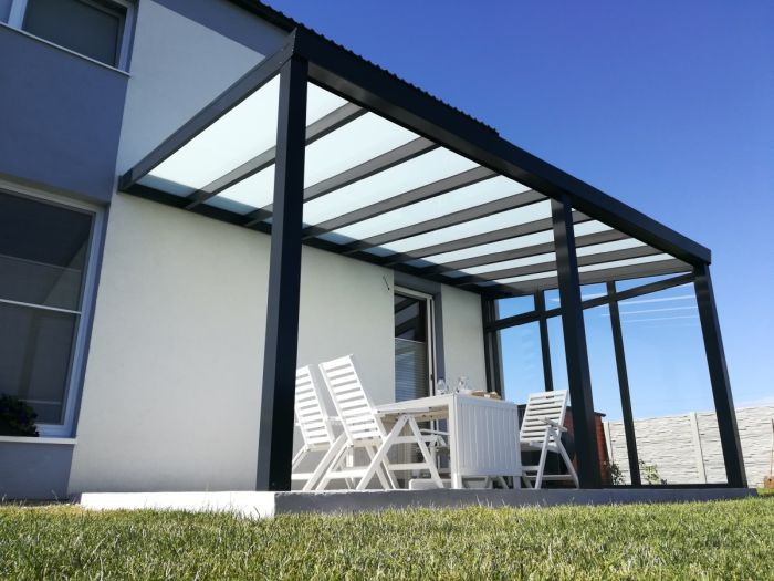 Pergola antracit RAL 7016 700 x 350 cm provedení DELUXE